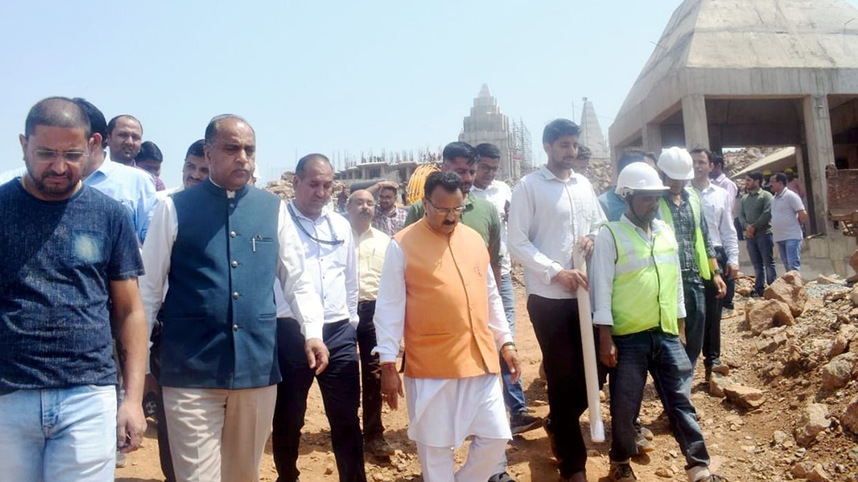 CM jairam thakur directs to expedite the work of Shiv Dham mandi himachal pradesh
