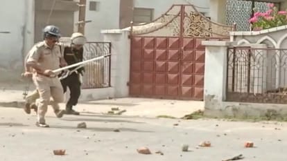 Prayagraj violence: Stone pelting on police force, IG saved his life by running, see photos
