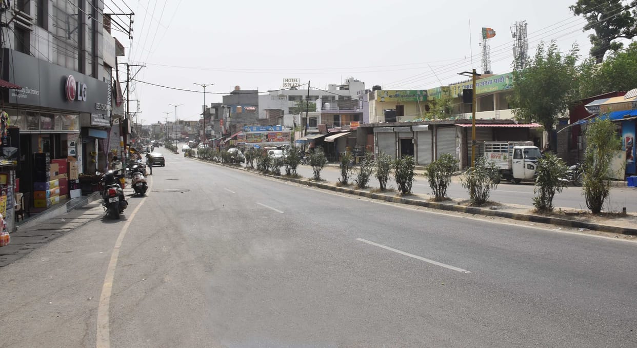 The scorching heat in the district made the markets and roads deserted