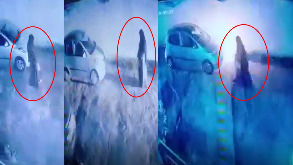 burqa-bearer set car on fire is still away from hold