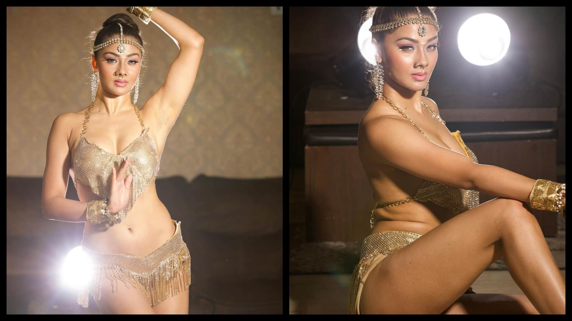 Namrata Malla: Bhojpuri Actress shares sizzling photos in bikini wearing indian jewellery