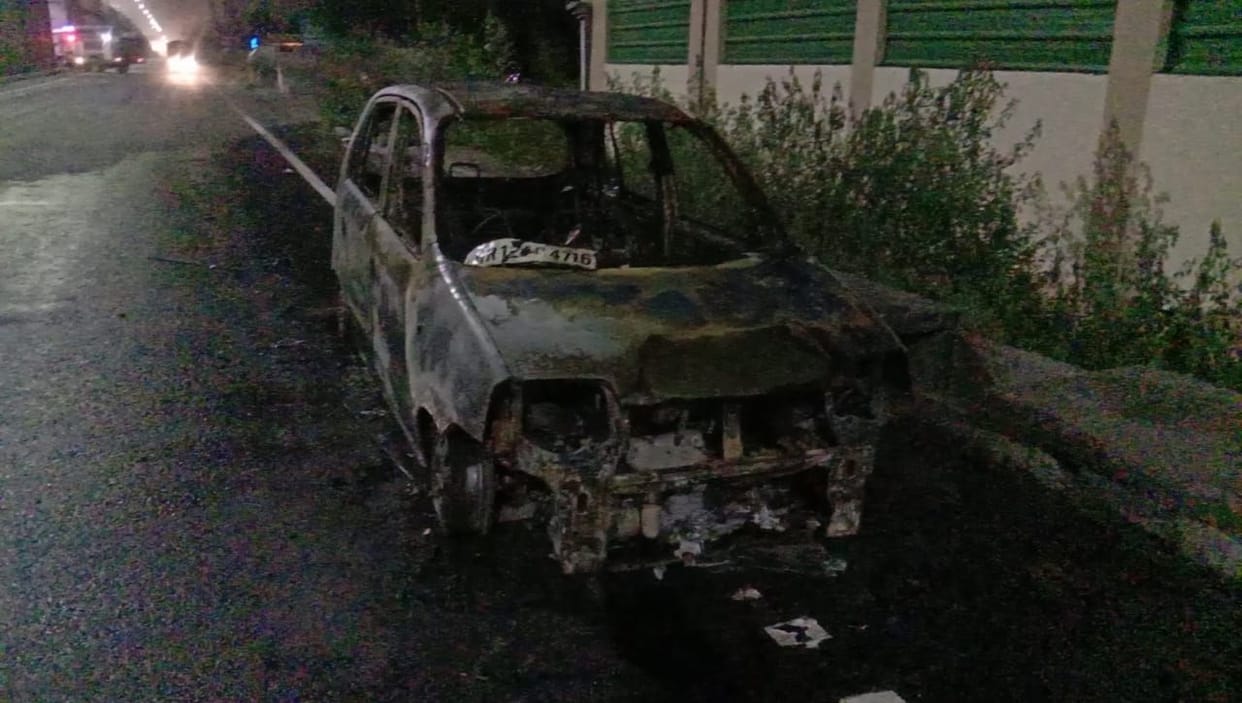 Fire in moving car near Rai on NH-44, driver got down and left