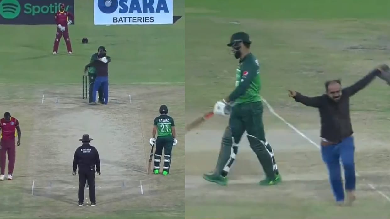 Pakistan All Rounder Shadab Khan wins hearts after hugging a Pitch Invader