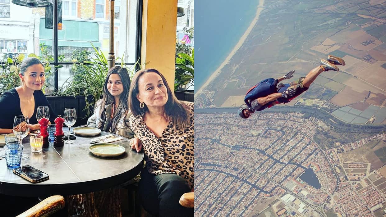 farhan akhtar skydiving in spain and alia bhatt beautiful moments with mother soni razdan today celebrity update in 10 pictures