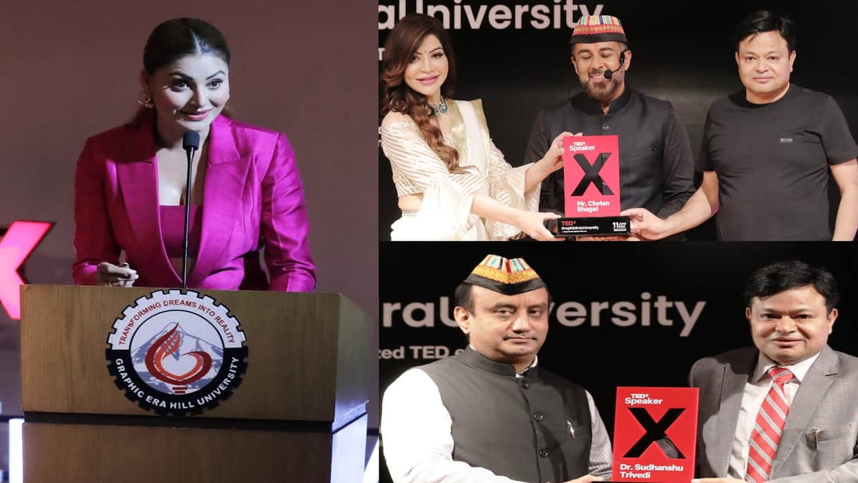 Ted Talk: Celebrities including Chetan Bhagat, Urvashi Rautela give success mantras to youth in Graphic Era University