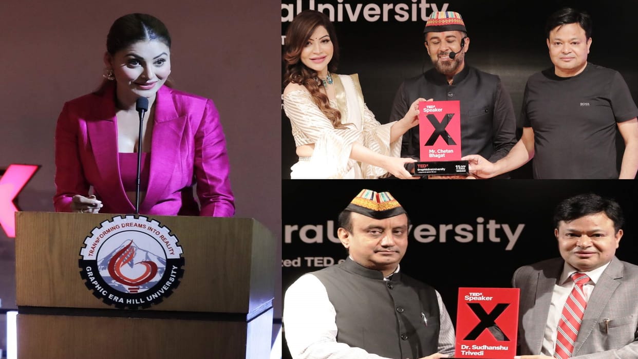 Ted Talk: Celebrities including Chetan Bhagat, Urvashi Rautela give success mantras to youth in Graphic Era University