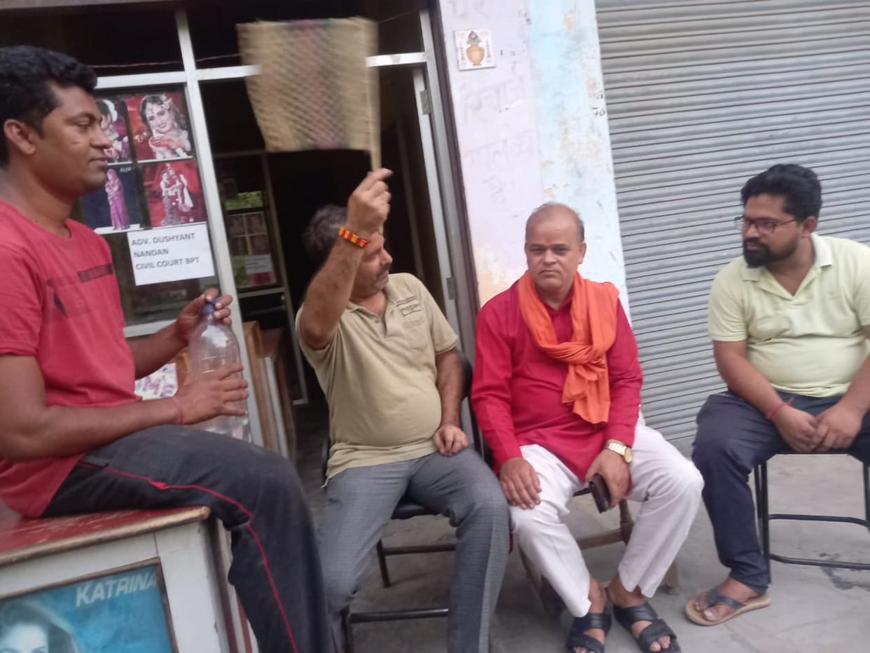 People getting hot in summer, suffering from heat