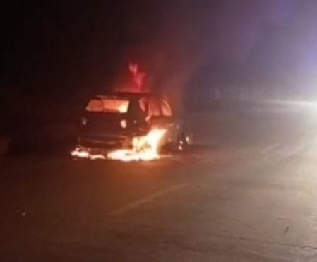 car burning