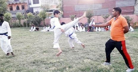 Players showed skill in the belt promotion of Taekwondo