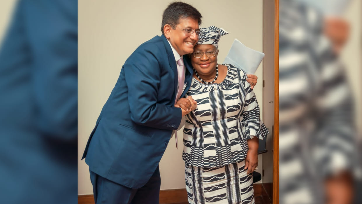 Union Commerce & Industry Minister Piyush Goyal meets the Director-General of the World Trade Organization WTO  Ngozi Okonjo-Iweala in Geneva Switzerland
