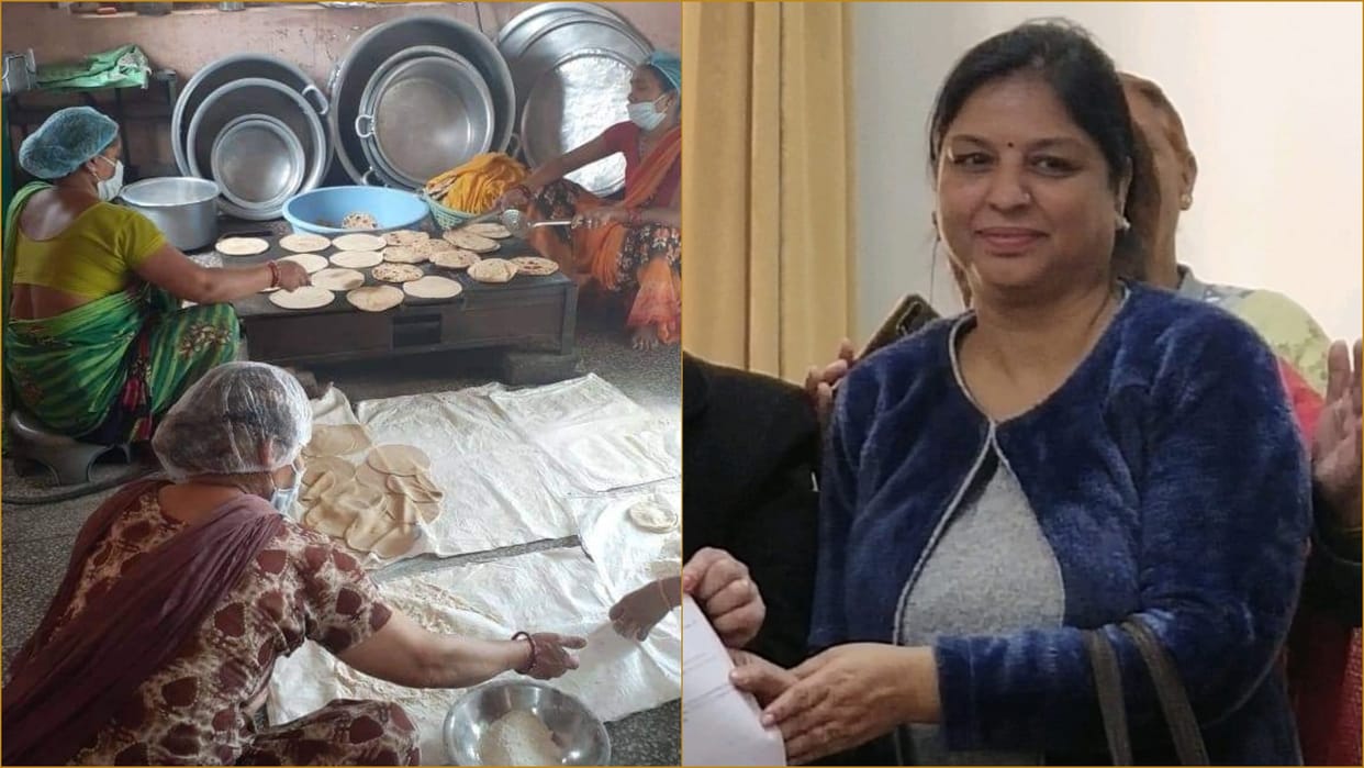 Wife fulfilling resolve of her husband to held daily bhandara in Yamunanagar