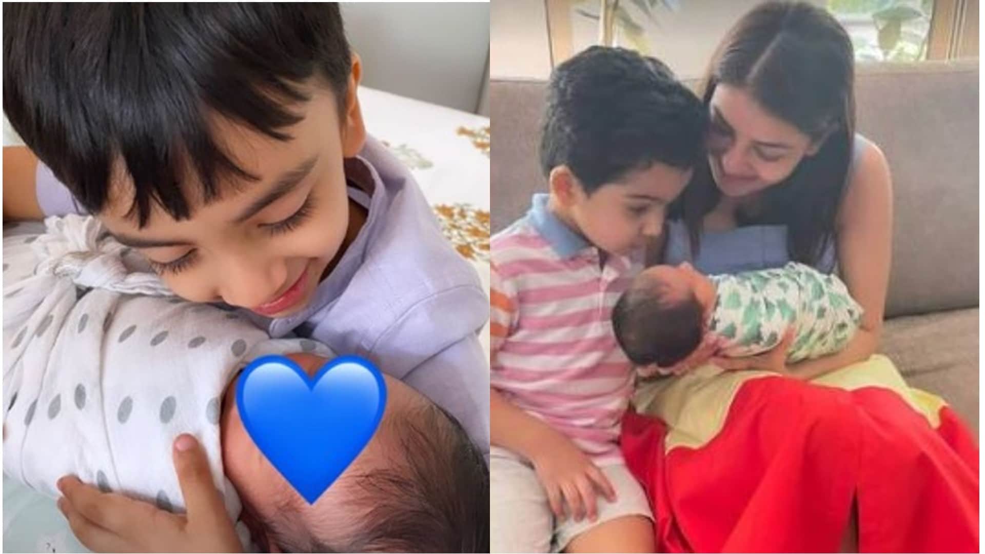 south actress kajal aggarwal shared her son neil kitchlu picture shows his face of first time  see cute photos