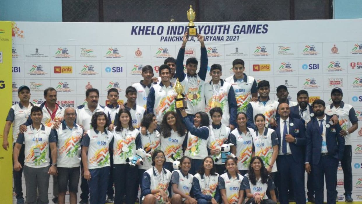 Karnataka wins overall trophy of swimming competition at Khelo India Youth Games