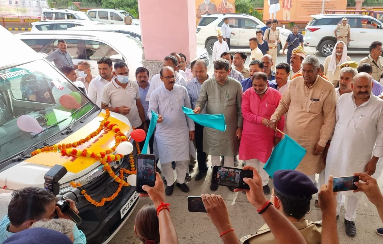 Three new ambulances were flagged off from the district hospital