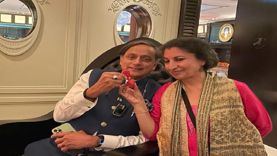 Shashi Tharoor tweets photo with Geetanjali Shree amid congress protest over Rahul Gandhi ED interrogating