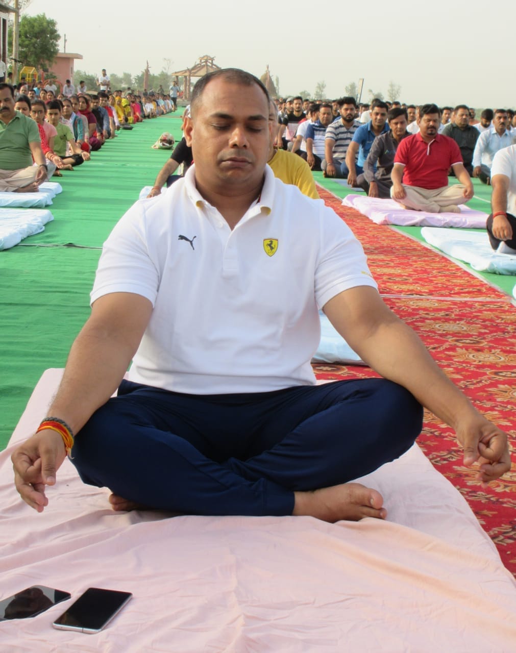 Officers and employees practiced yoga