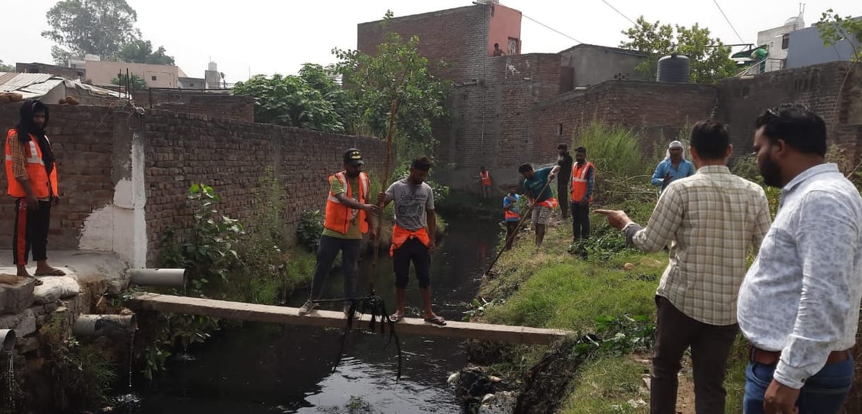 Careless caretakers throughout the year, now drains are being cleaned on contract