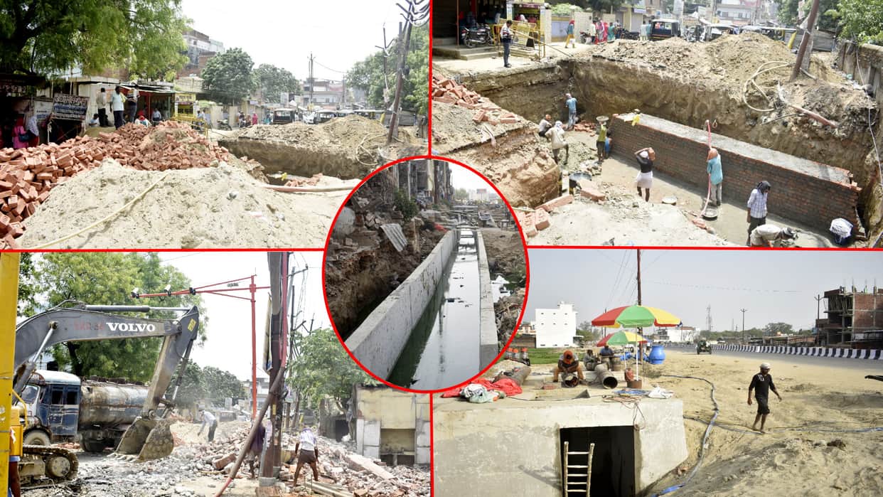 Monsoon likely to knock in Gorakhpur this week Construction of drains still going on