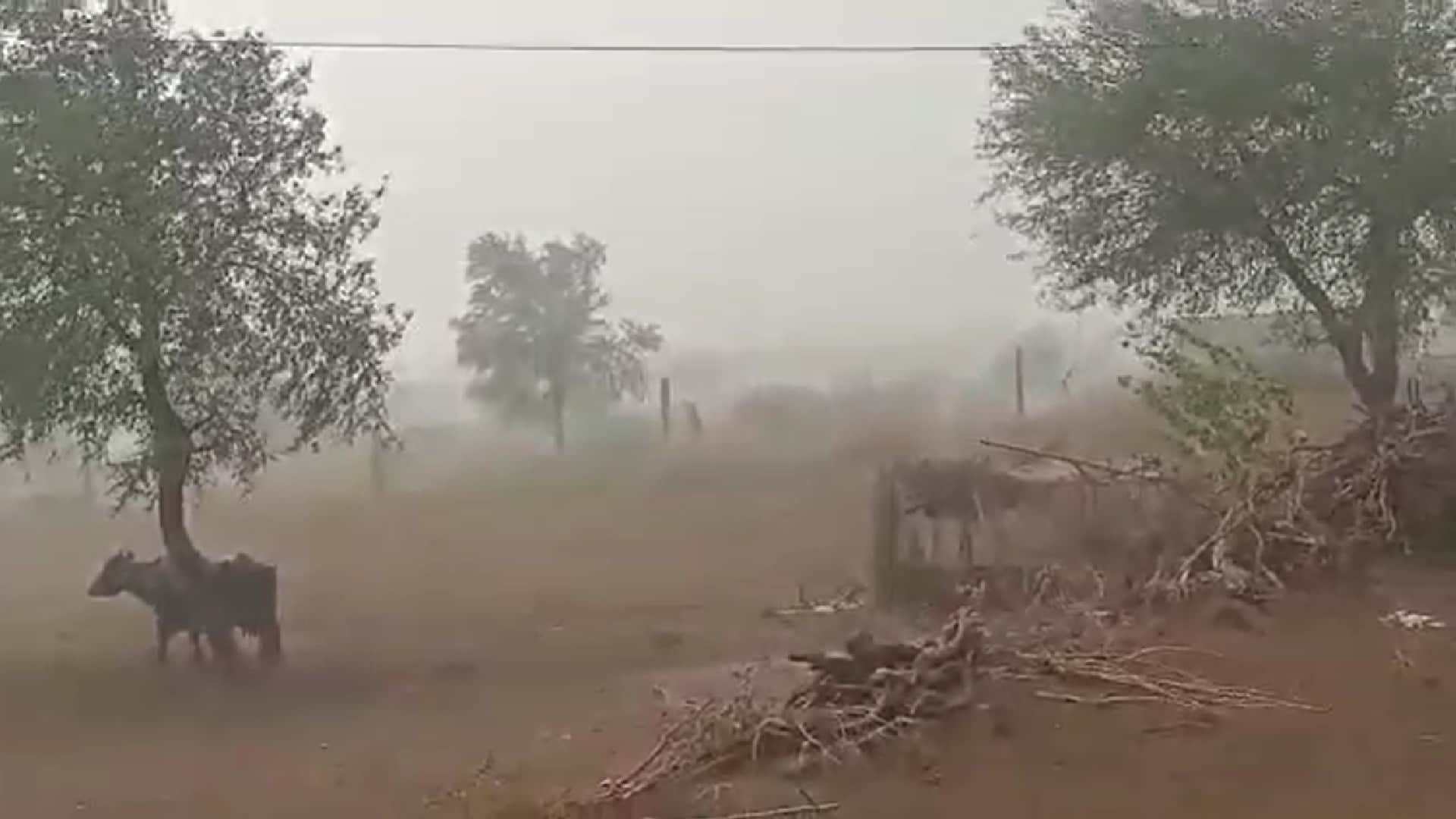 Pre Monsoon heavy rain in Barmer flooded the streets vehicle flow in rain water Villages lost contact
