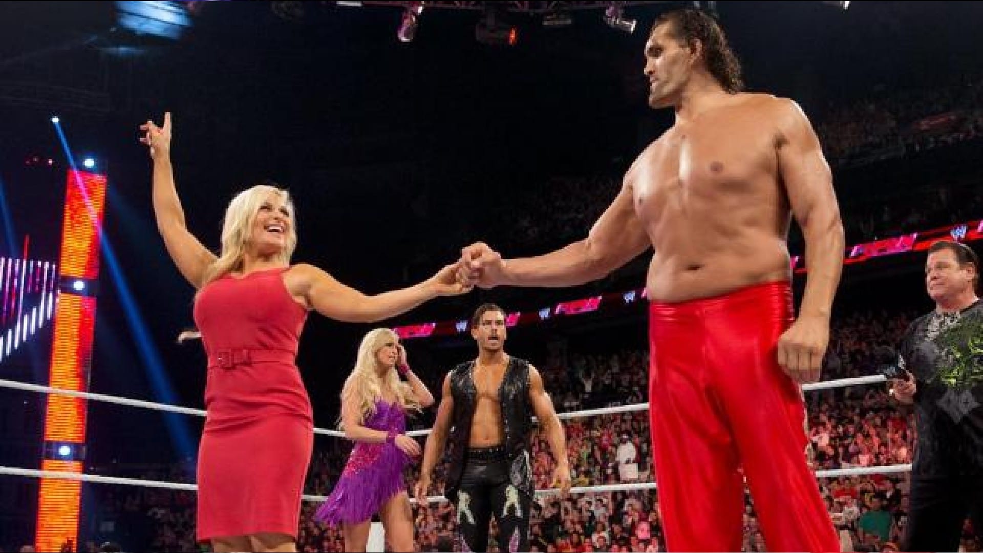 The Great Khali has fought in WWE with four Womens wrestlers Natalia was best of them