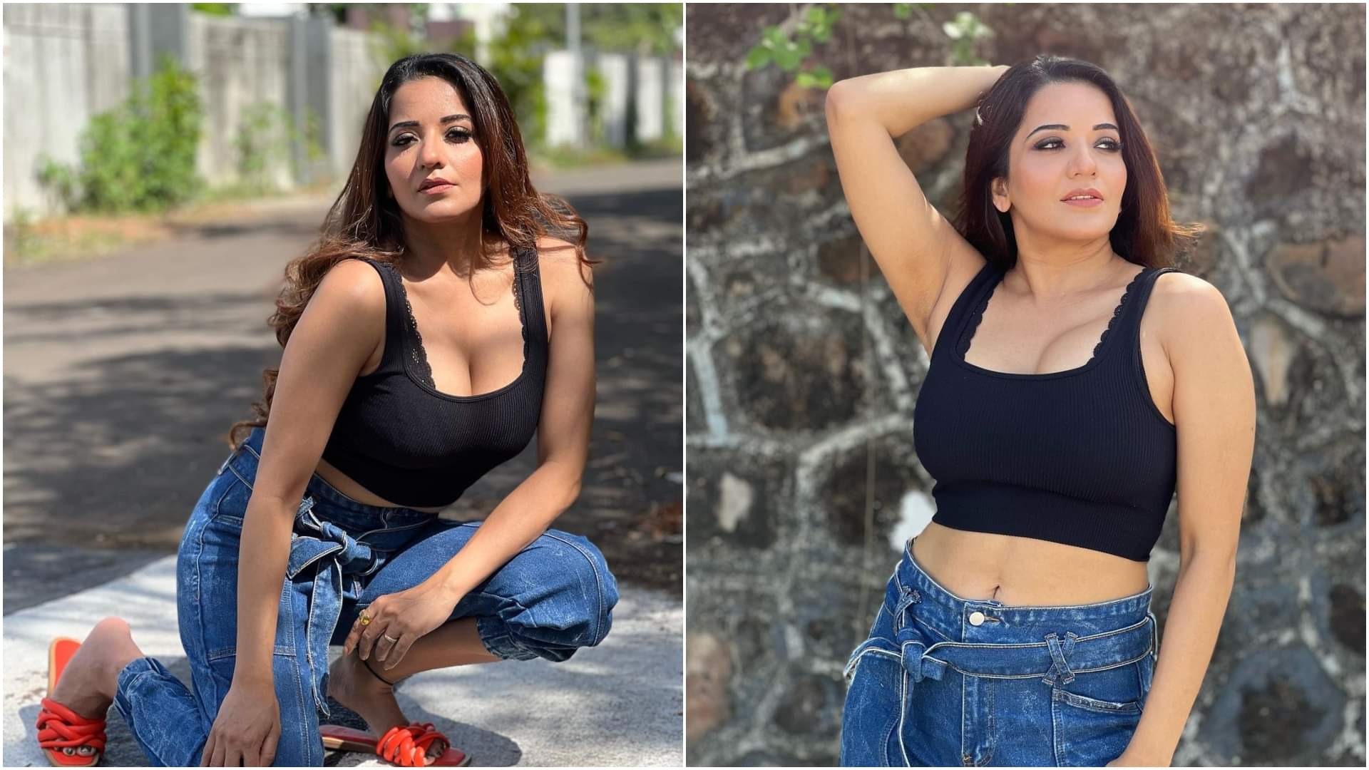 Bhojpuri actress Monalisa latest bold photos in pink outfit went viral in internet