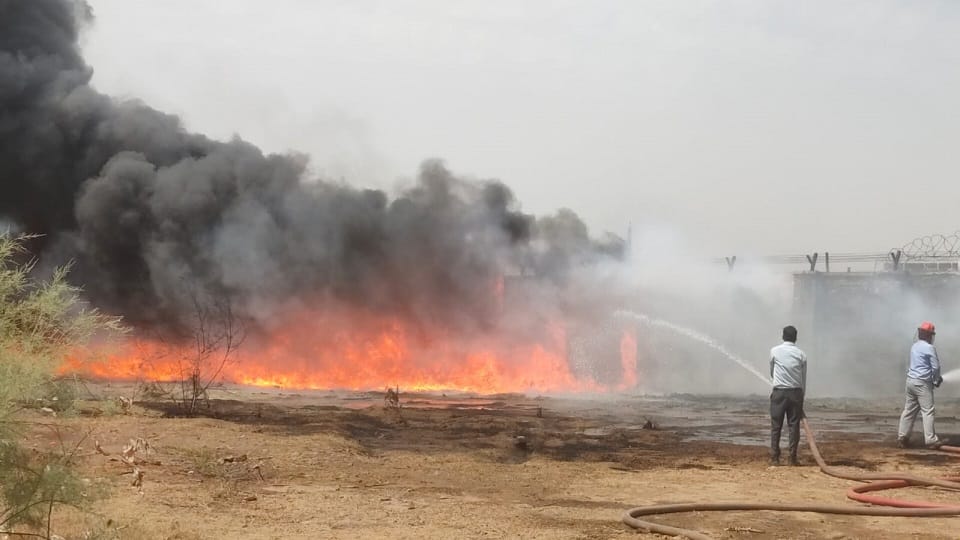 Massive fire in scrap warehouse of CNG pump Mathura