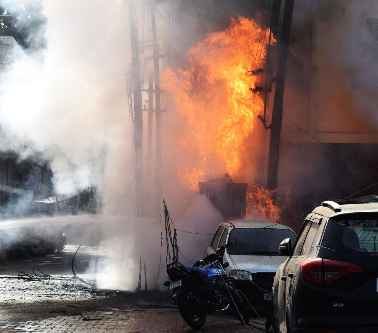 Transformer fire, one hour supply stalled