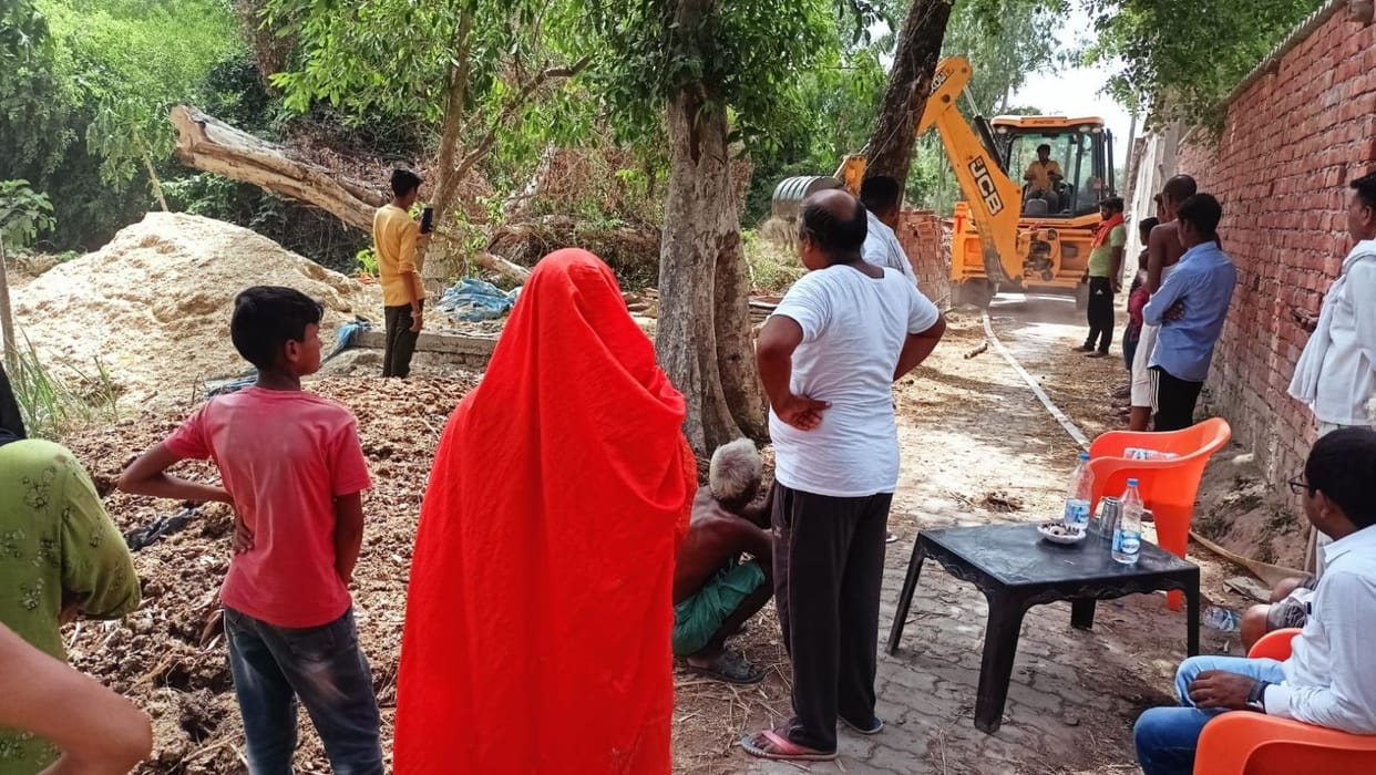 Bulldozer roared, encroachment free barren land