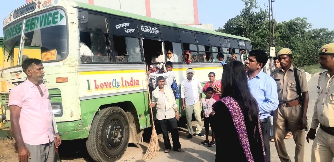 Arrangement of alternate bus stand to remove encroachment