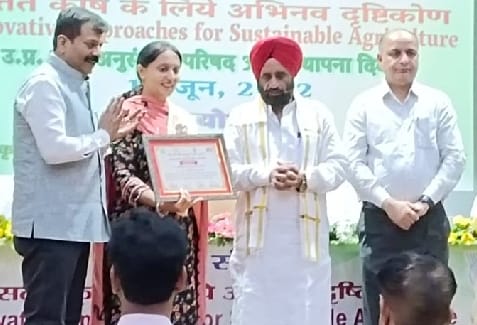 Woman farmer Navjot got excellent farmer award