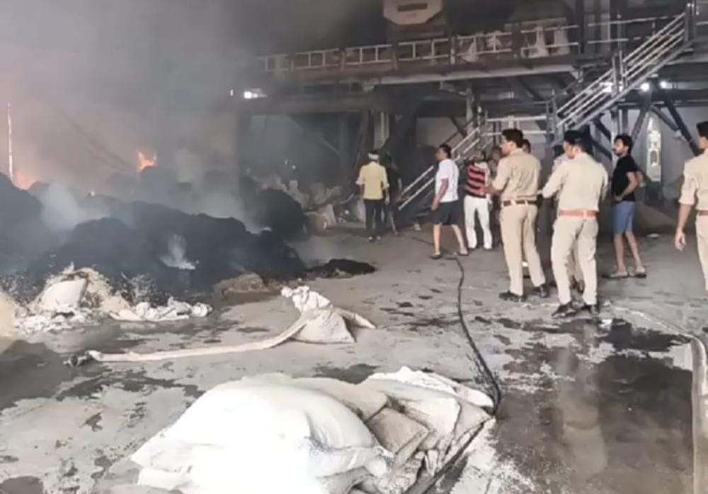 Paddy mill of former MLA burnt due to short circuit of electricity