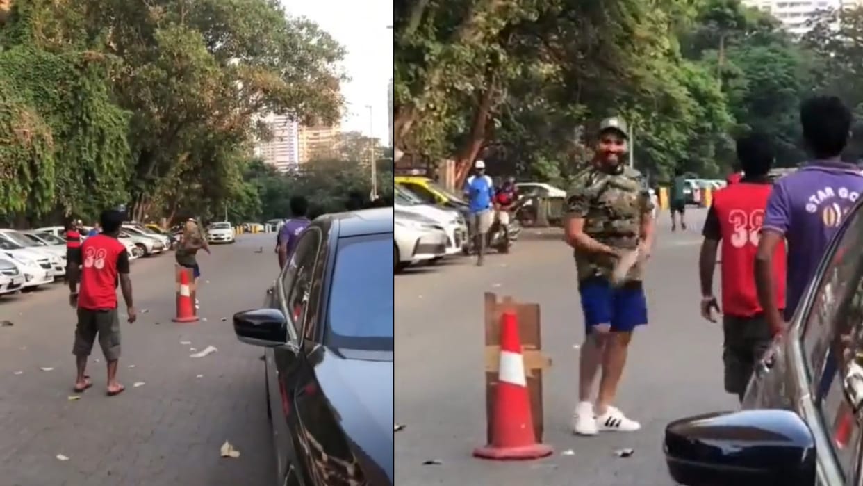 Rohit Sharma Enjoys gully cricket in mumbai hits Six video viral on social media