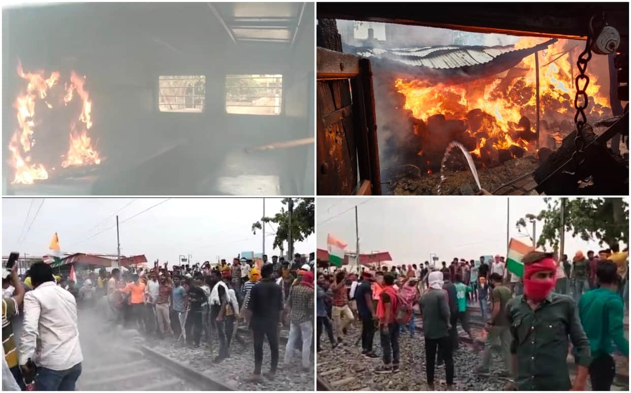 Agnipath Yojana Protest Railway track disrupted due to ruckus in Bihar many trains coming to Varanasi-PDDU Nagar were stopped