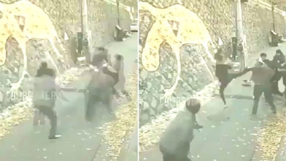 Girl Fighting Video, Girl Beats Six Boy Badly On Road In a Viral Video