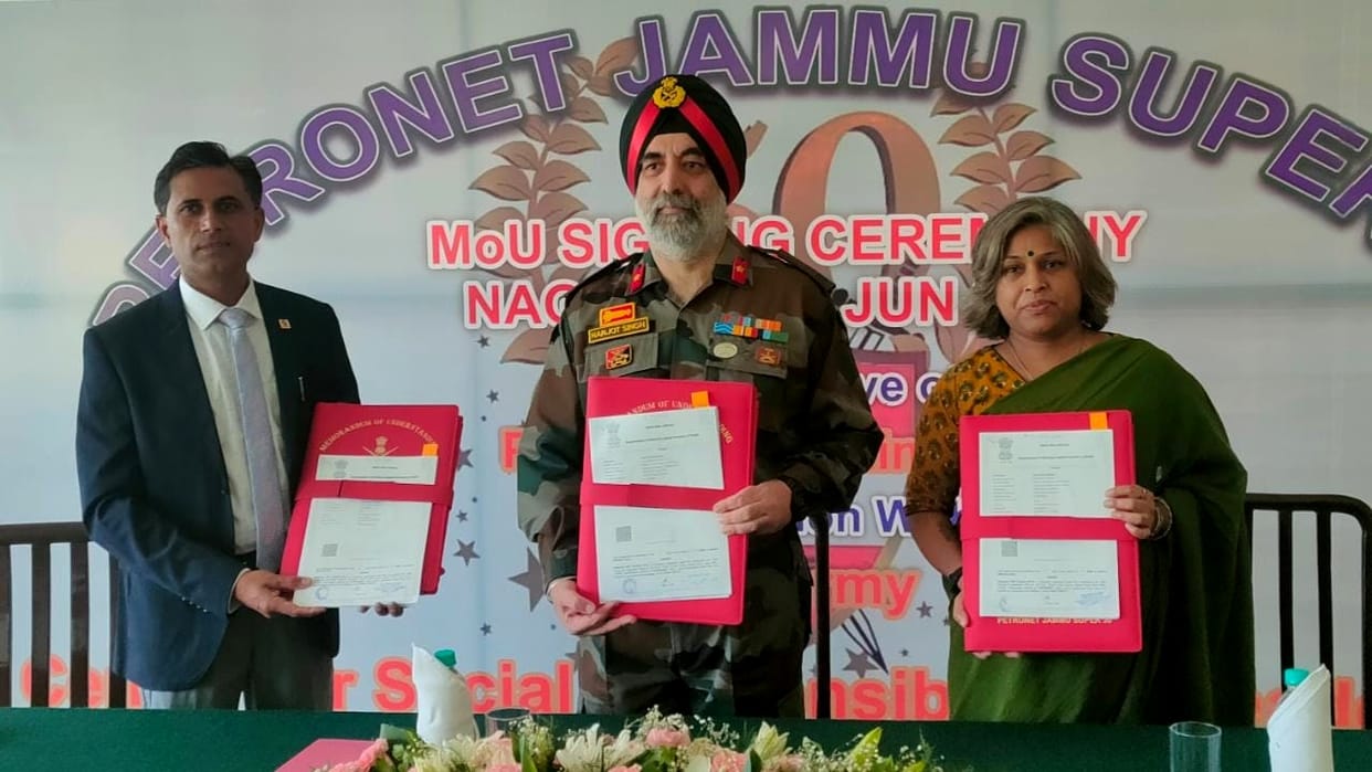 Indian Army signs MoU with Petronet Jammu Super 30 Youth will get coaching facility