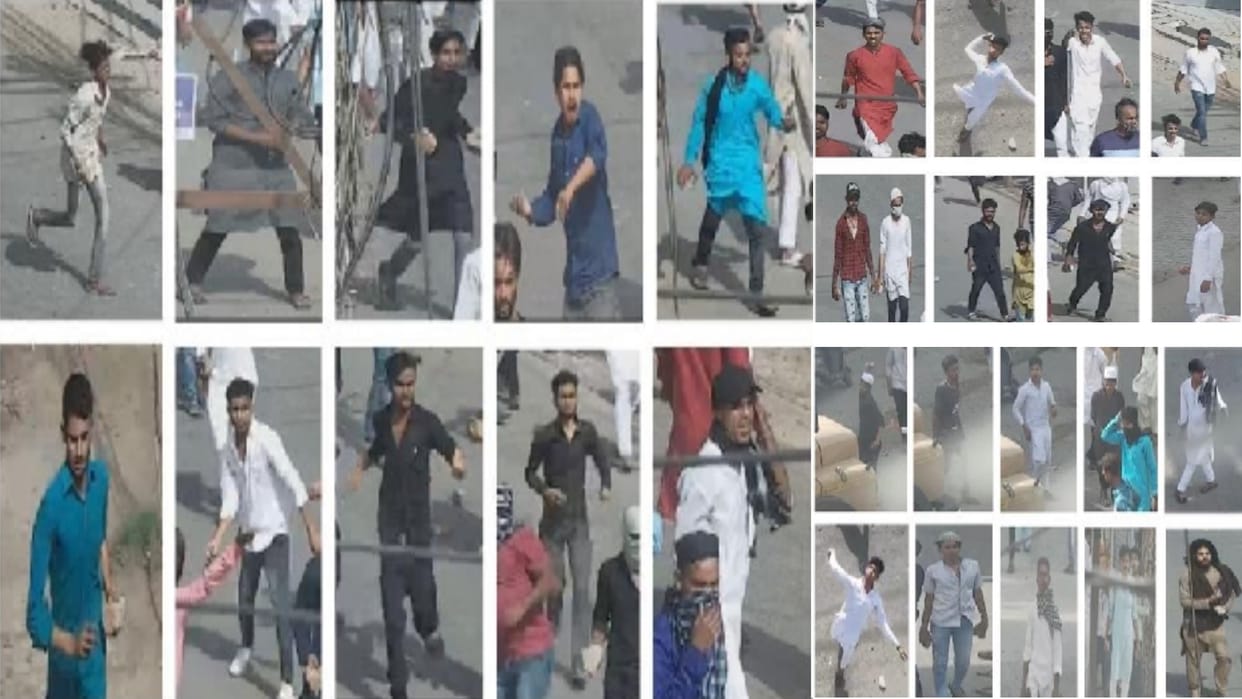 Prayagraj Violence stone in someone hand, someone was hitting with sticks footage of video and surveillance cameras