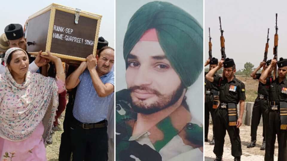 Soldier cremated with military honors in Gurdaspur of Punjab