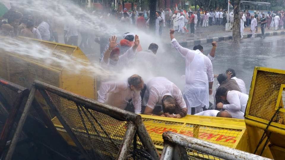 Congress workers protest in Chandigarh