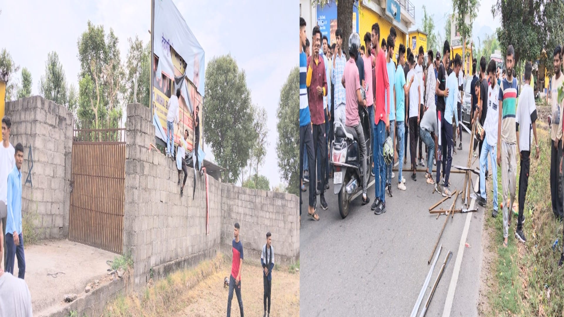Protest against Agneepath scheme: Just before PM's roadshow, fierce demonstration in Gagal, youth took to the streets in Hamirpur too