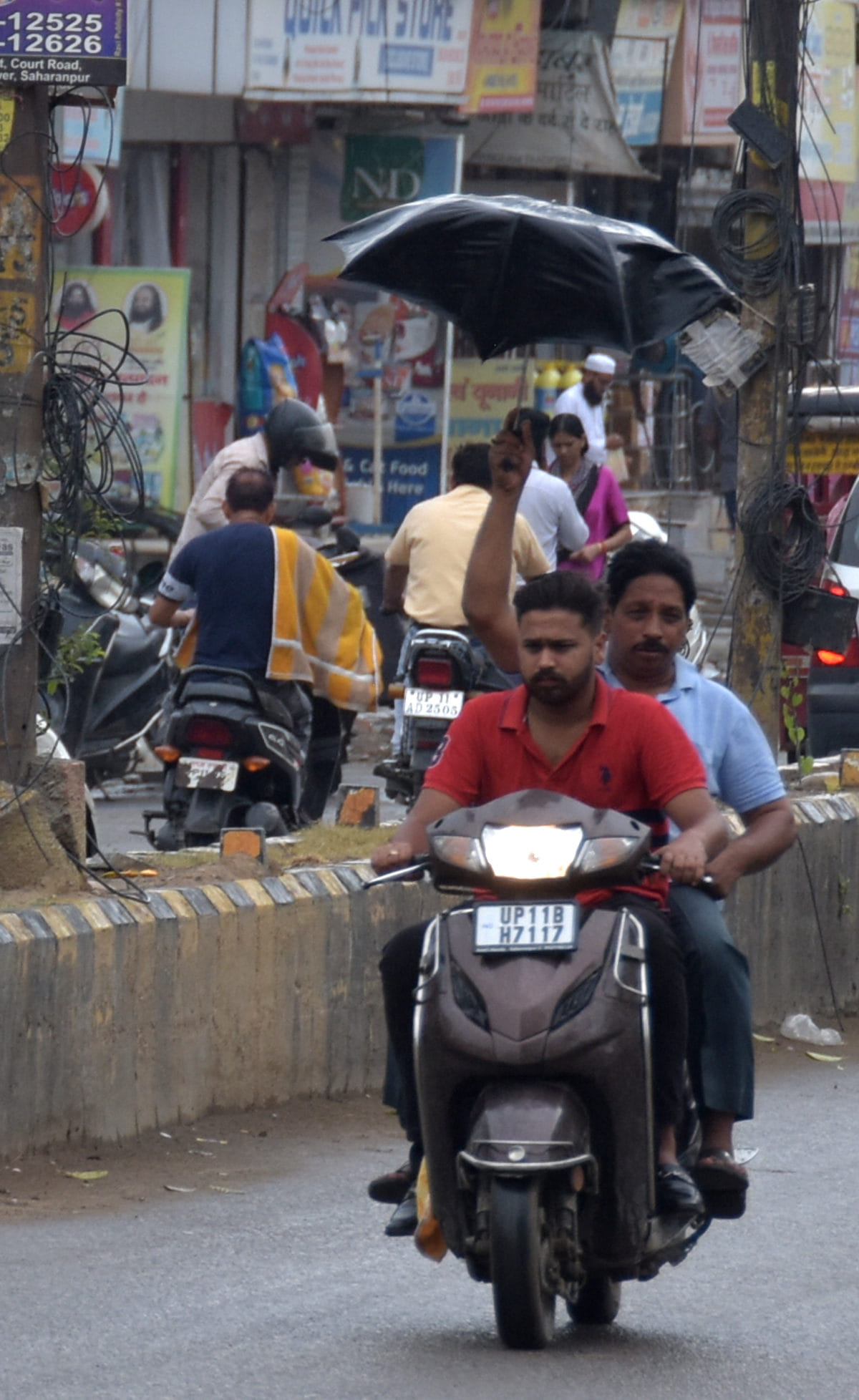 Drop in temperature due to drizzle, relief from heat