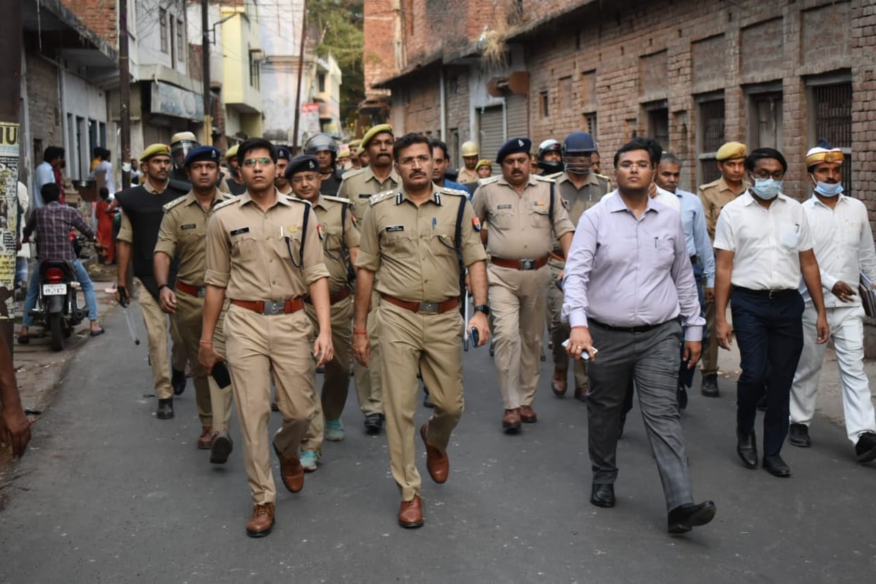 Administrative officers took out route march, appeal for mutual harmony: