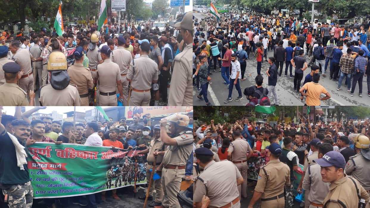 Agneepath Protest in Uttarakhand, Police lathi charge on youth in Haldhani, See photos