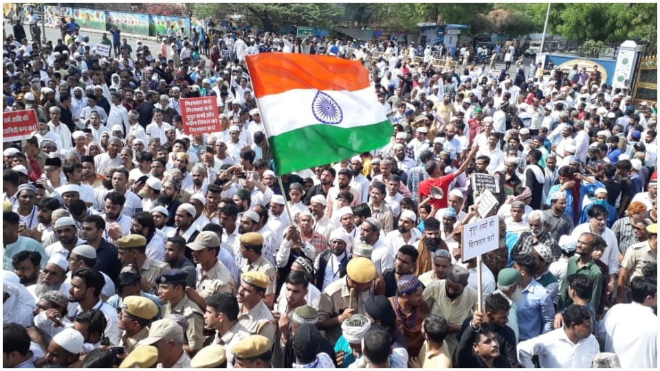 Thousands of Muslim people took to road after Friday prayers in Ajmer Demand for arrest Nupur Sharma