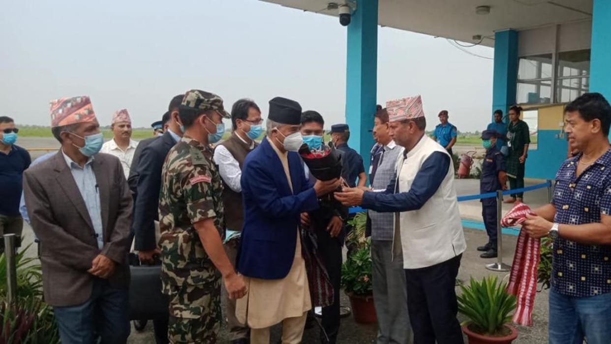 Emergency landing of PM Deuba helicopter