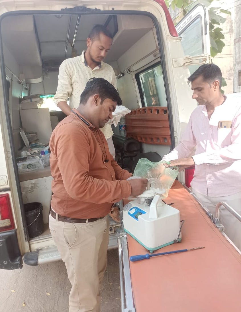 Quality audit of ambulance started, training given to EMT and driver