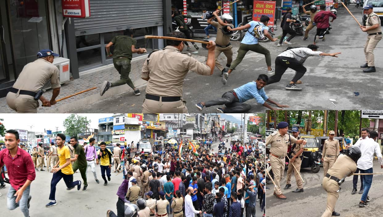 Agnipath Scheme Protest in Uttarakhand, Congress protest against lathi charge on youth in Haldwani, See photos
