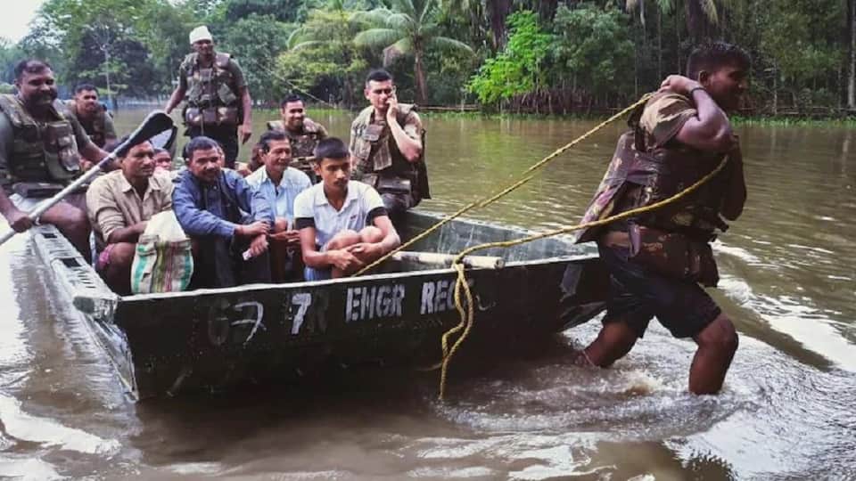 Assam Flood Situation Worsens 55 Death, Tripura Flood, Pm Modi talks himanta biswa sarma