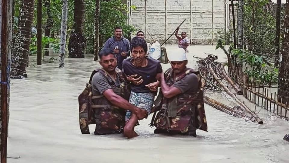 Assam Flood Situation Worsens 55 Death, Tripura Flood, Pm Modi talks himanta biswa sarma