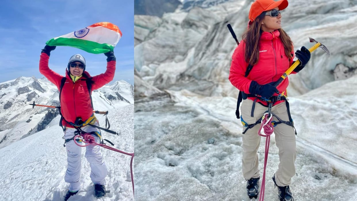 Manali girl Aanchal Thakur climb Breithorn mountain in Switzerland