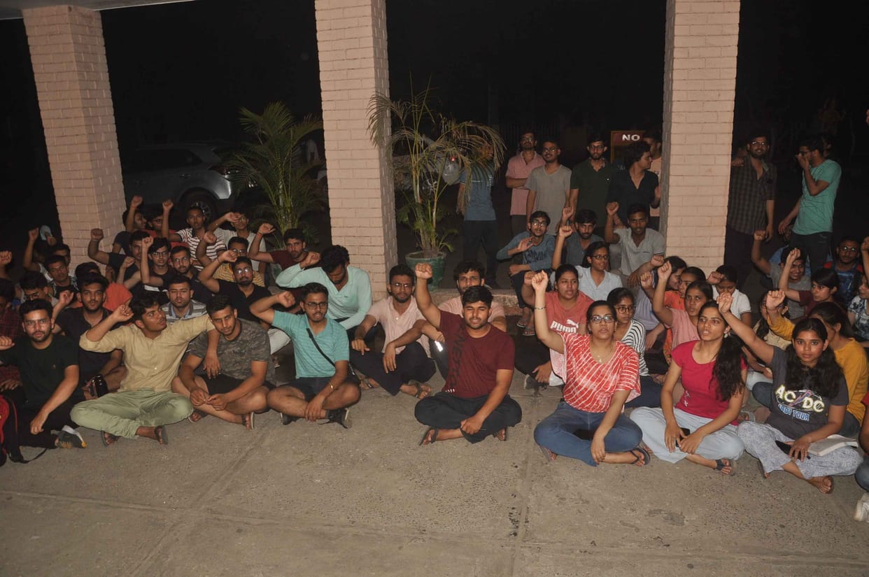 MBBS students protest against seniors, protest outside director's office